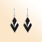 AE-1104-SHB Sterling Silver Fancy Earring With Black Shell Jewelry Bali Designs Inc